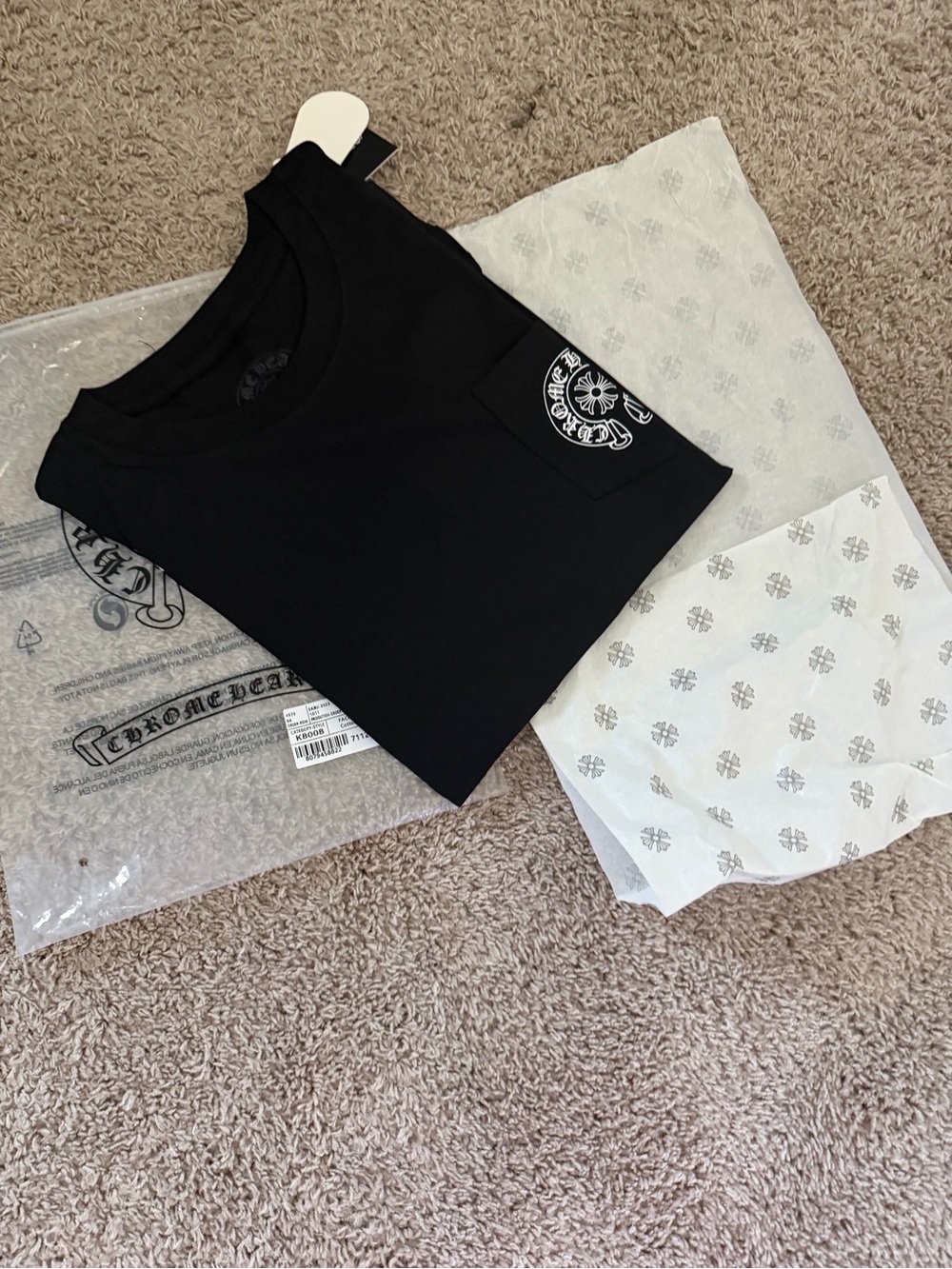 Chrome Hearts Black Long Sleeve Tee with Circular Chest Patch